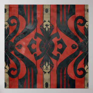 Viking thema ingewikkeld patroon poster