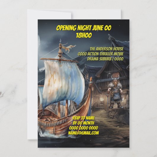 Viking-thema Noorse krijgers middeleeuwse fantasie Kaart (Achterkant)