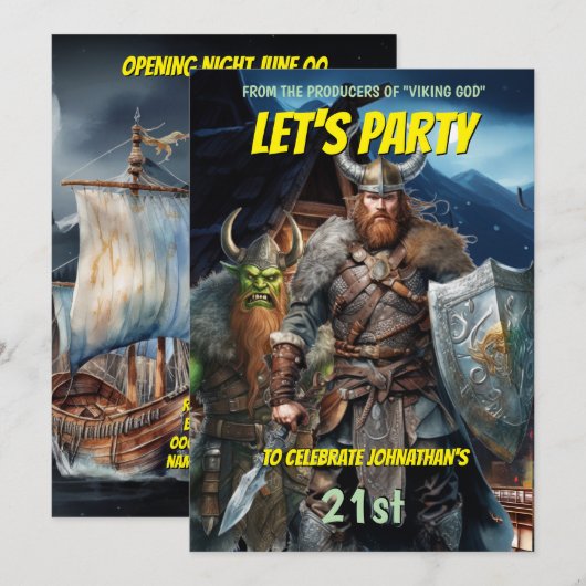 Viking-thema Noorse krijgers middeleeuwse fantasie Kaart (Voorkant / Achterkant)