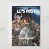 Viking thema Noorse krijgers middeleeuwse mannen v Kaart (Voorkant)