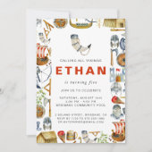 Viking Thmed Birthday Party Invitation Kaart (Voorkant)