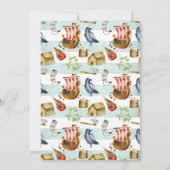 Viking Thmed Birthday Party Invitation Kaart (Achterkant)