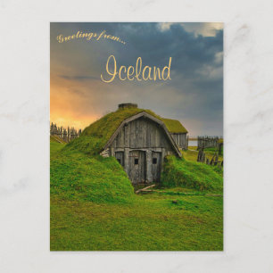 Viking Thuis in Vestrahorn IJsland Briefkaart