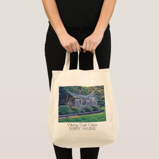 Viking Trail Cabin Waterverf Canvas tas (Voorkant (product))