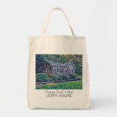 Viking Trail Cabin Waterverf Canvas tas (Voorkant)