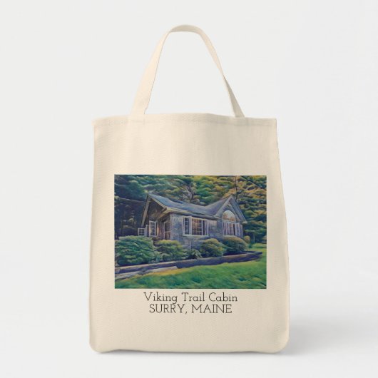 Viking Trail Cabin Waterverf Canvas tas (Voorkant)