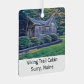 Viking Trail Cabin Waterverf Kerstversiering Metalen Ornament (Voorkant Rechts)