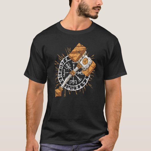 Viking Train voor Ragnarok Odin God Mark T-shirt (Voorkant)