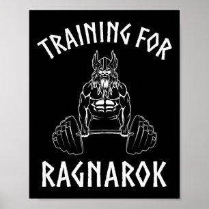 Viking Training voor Ragnarok Shirt Noorse Gym Poster