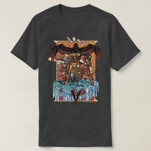 Viking Trio die Valheim onderzoekt T-shirt (Design voorkant)
