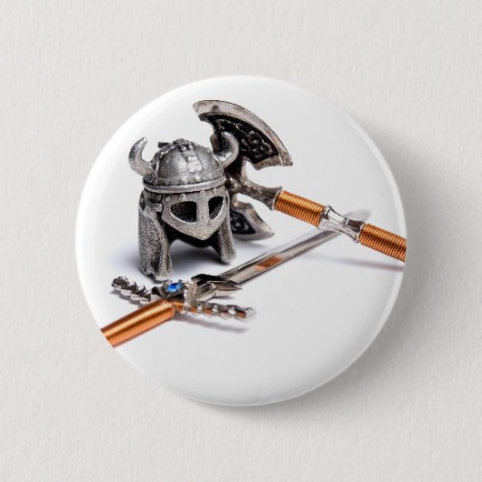 Viking-uitrusting Ronde Button 5,7 Cm (Voorkant)