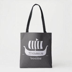 Viking vaartuig voor de beug met aangepaste achter tote bag