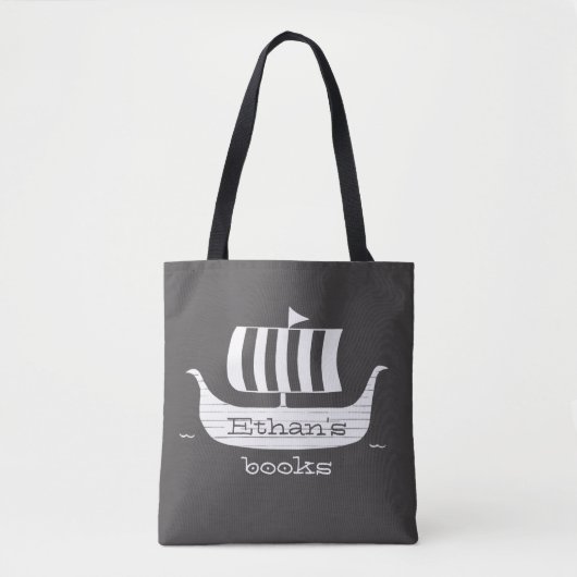 Viking vaartuig voor de beug met aangepaste achter tote bag (Voorkant)
