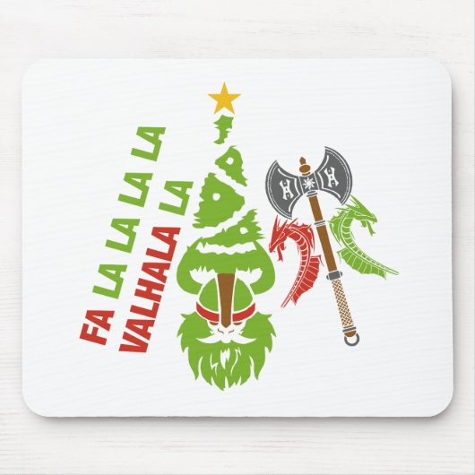 Viking Valhalla Kerstfeestdag Muismat (Voorkant)