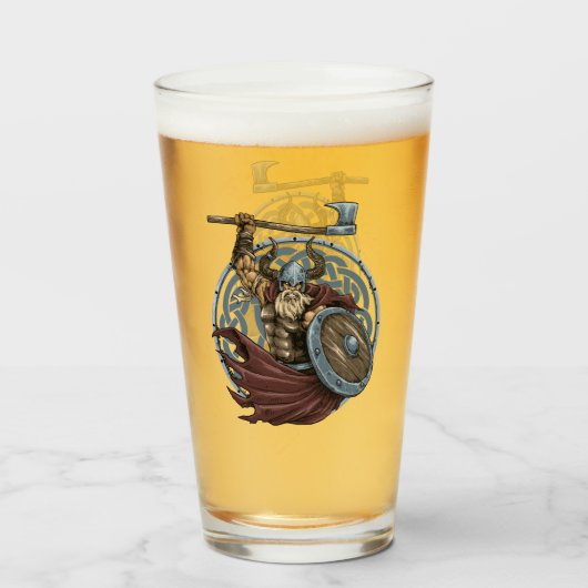 Viking Valhalla Krijger Glas (Achterkant gevuld)