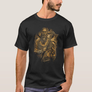 Viking Valhalla Portrait Norse Mythology Viking Ax T-shirt