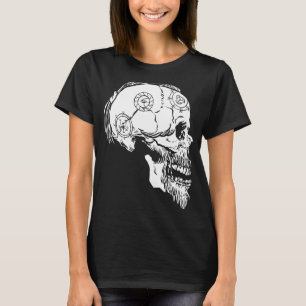 Viking Valhalla Skull Norse Mythology Braided Hair T-shirt