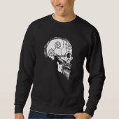 Viking Valhalla Skull Norse Mythology Braided Hair Trui (Voorkant)