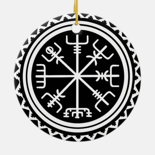 Viking Vegvisir Compass Keramisch Ornament (Achterkant)