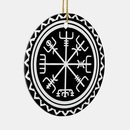 Viking Vegvisir Compass Keramisch Ornament (Rechts)