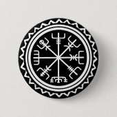Viking Vegvisir Compass Ronde Button 5,7 Cm (Voorkant)