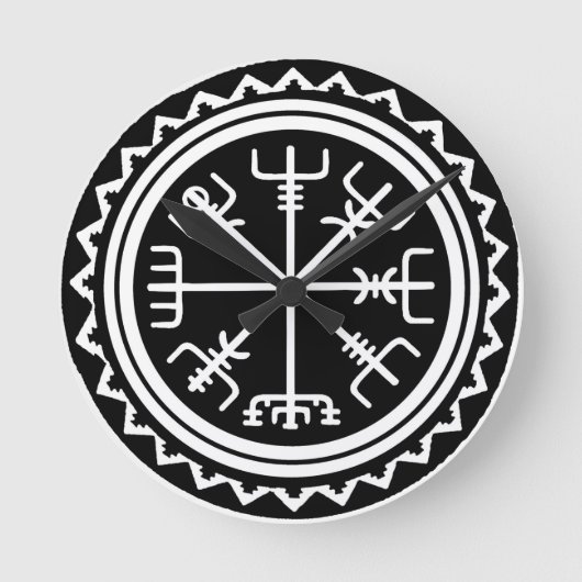 Viking Vegvisir Compass Ronde Klok (Voorkant)