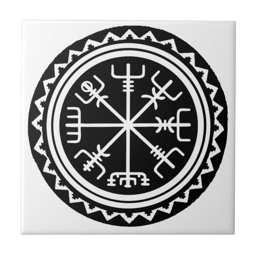 Viking Vegvisir Compass Tegeltje (Voorkant)