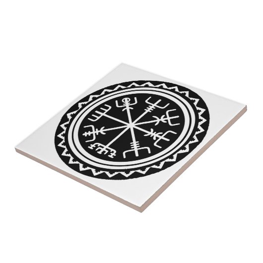 Viking Vegvisir Compass Tegeltje (Zijkant)