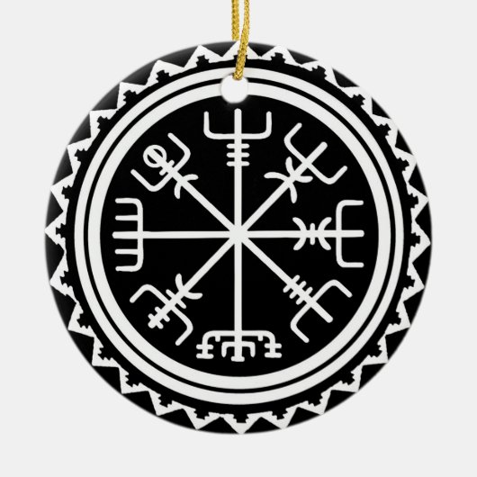 Viking Vegvisir Kompas Keramisch Ornament (Voorkant)