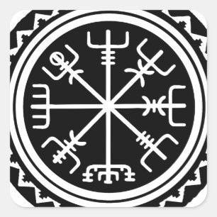 Viking Vegvisir Kompas Vierkante Sticker