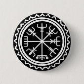 Viking Vegvisir Nautical Compass Ronde Button 5,7 Cm (Voorkant)
