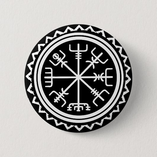 Viking Vegvisir Nautical Compass Ronde Button 5,7 Cm (Voorkant)