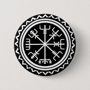 Viking Vegvisir Nautical Compass Ronde Button 5,7 Cm