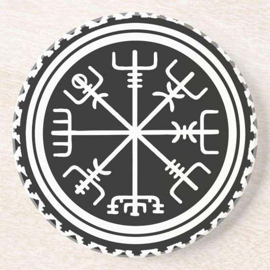 Viking Vegvisir Nautical Compass Zandsteen Onderzetter (Voorkant)