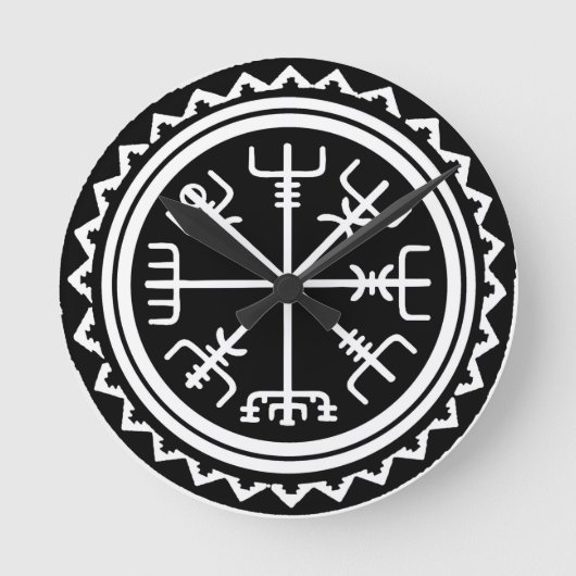 Viking Vegvisir Scheepskompas Ronde Klok (Voorkant)
