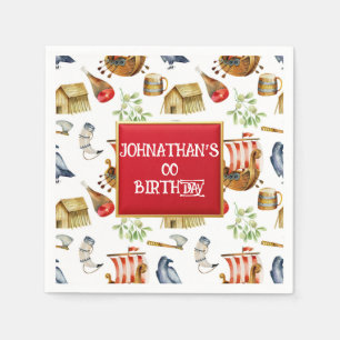 Viking verjaardagsuitnodiging jongens 1–7 Galleon  Servet