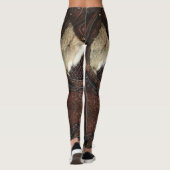 Viking Vest Armor Brown Leather Abstract Leggings (Achterkant)