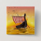 Viking Vierkante Button 5,1 Cm (Voorkant)