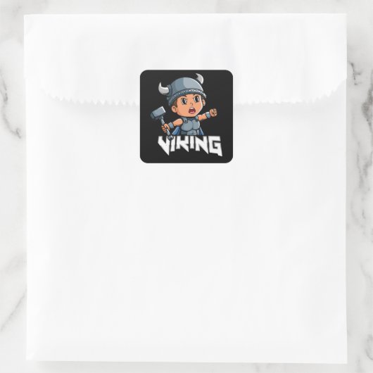 Viking Vierkante Sticker (Tas)