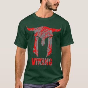 VIKING Viking Helmet Red Gym Motivation Fitness S T-shirt