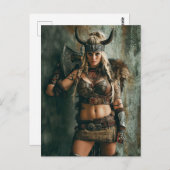 Viking vrouw die de Amazon Vibe kanaliseert Briefkaart (Voorkant / Achterkant)