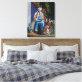 Viking vrouw / moeder / kinderen — Scottie hond - Canvas Afdruk (Insitu (Slaapkamer))