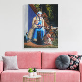Viking vrouw / moeder / kinderen — Scottie hond - Canvas Afdruk (Insitu (Woonkamer))