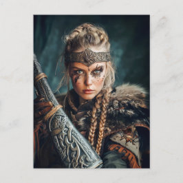 Viking vrouwen in traditionele kleding briefkaart