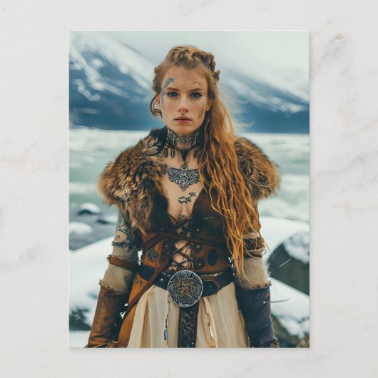 Viking vrouwen tijdloze krijgers briefkaart (Voorkant)
