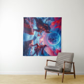 Viking vs Samurai: botsen onder de blauwe maan Wandkleed (In Situ (horizontaal))