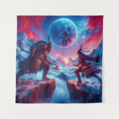 Viking vs Samurai: botsen onder de blauwe maan Wandkleed (Voorkant)