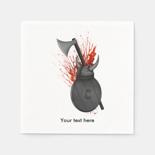 Viking wapens en bloedspatten servetten (Voorkant)