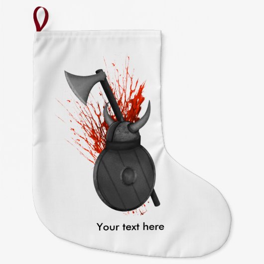 Viking wapens van oorlog en bloedspatten grote kerstsok (Voorkant)