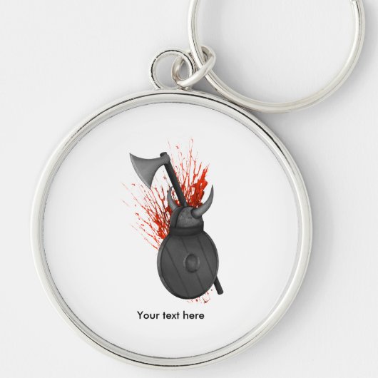 Viking wapens van oorlog en bloedspatten sleutelhanger (Voorkant)